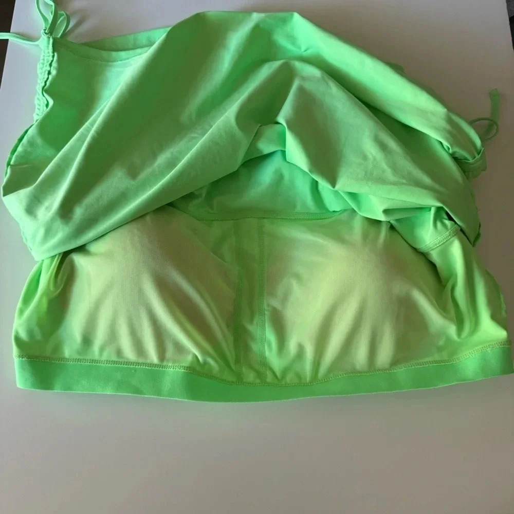 NWT Fabletics Ruched Side Cinch Built in Bra Athletic Neon Tank Top size 4X - Picture 5 of 12